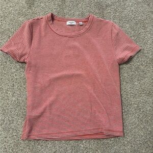 Aritzia Sunday Best Red and White Striped Tee